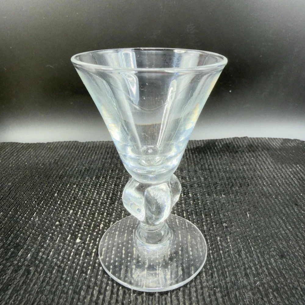 Vintage Seneca Ingrid Clear Elegant 3inch‎ Goblets Footed Cups Glasses Set 2